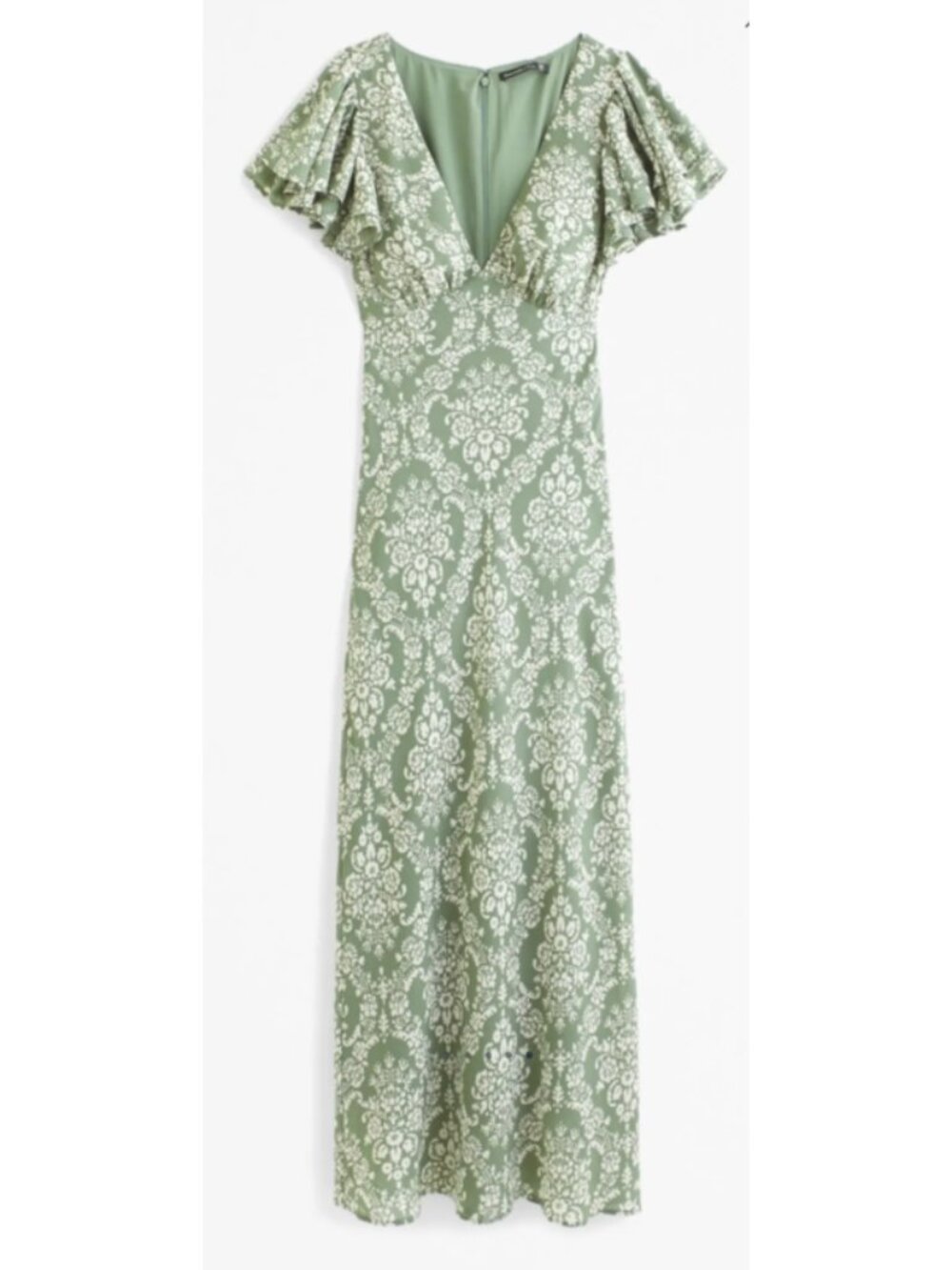 Abercrombie & Fitch Sage Green and Cream Floral Maxi Dress